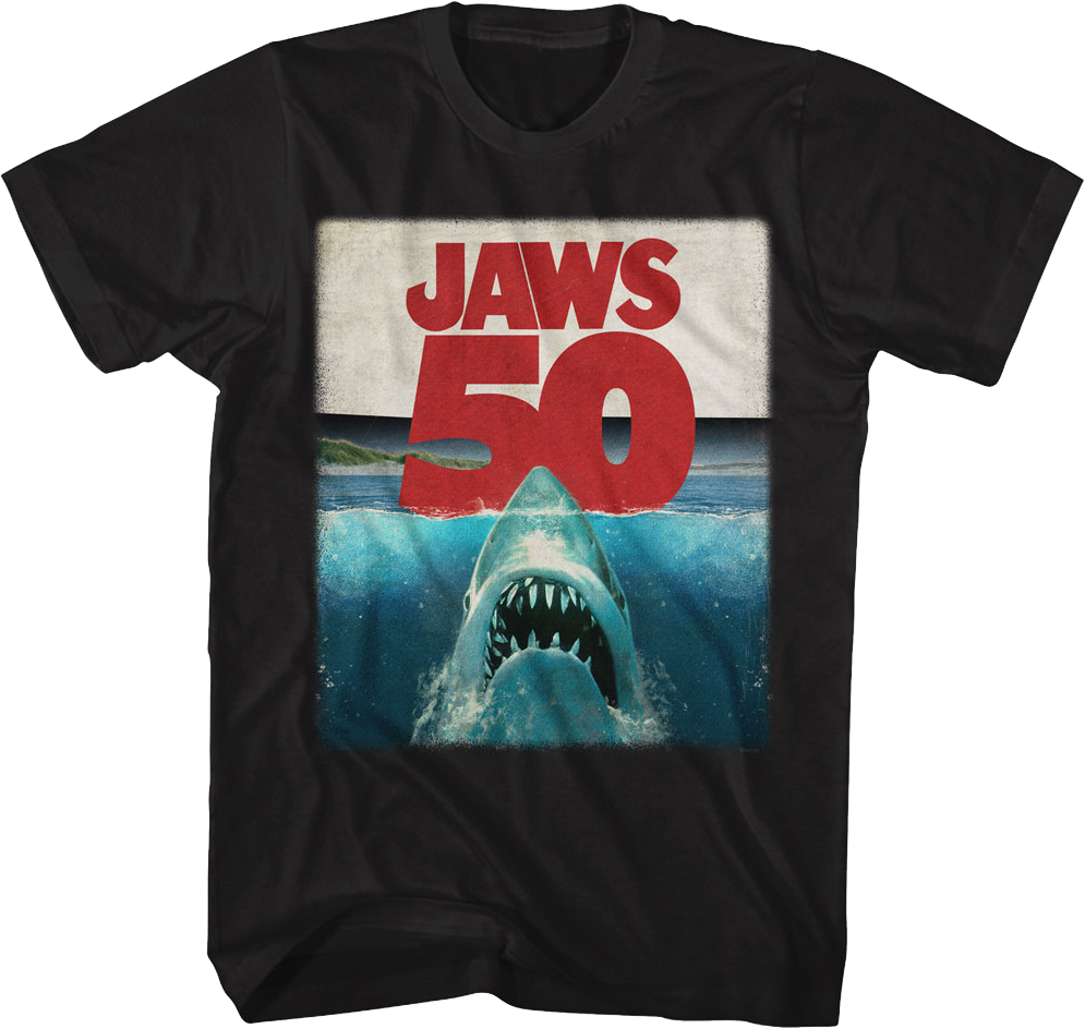 50th Anniversary Poster Jaws T-Shirt