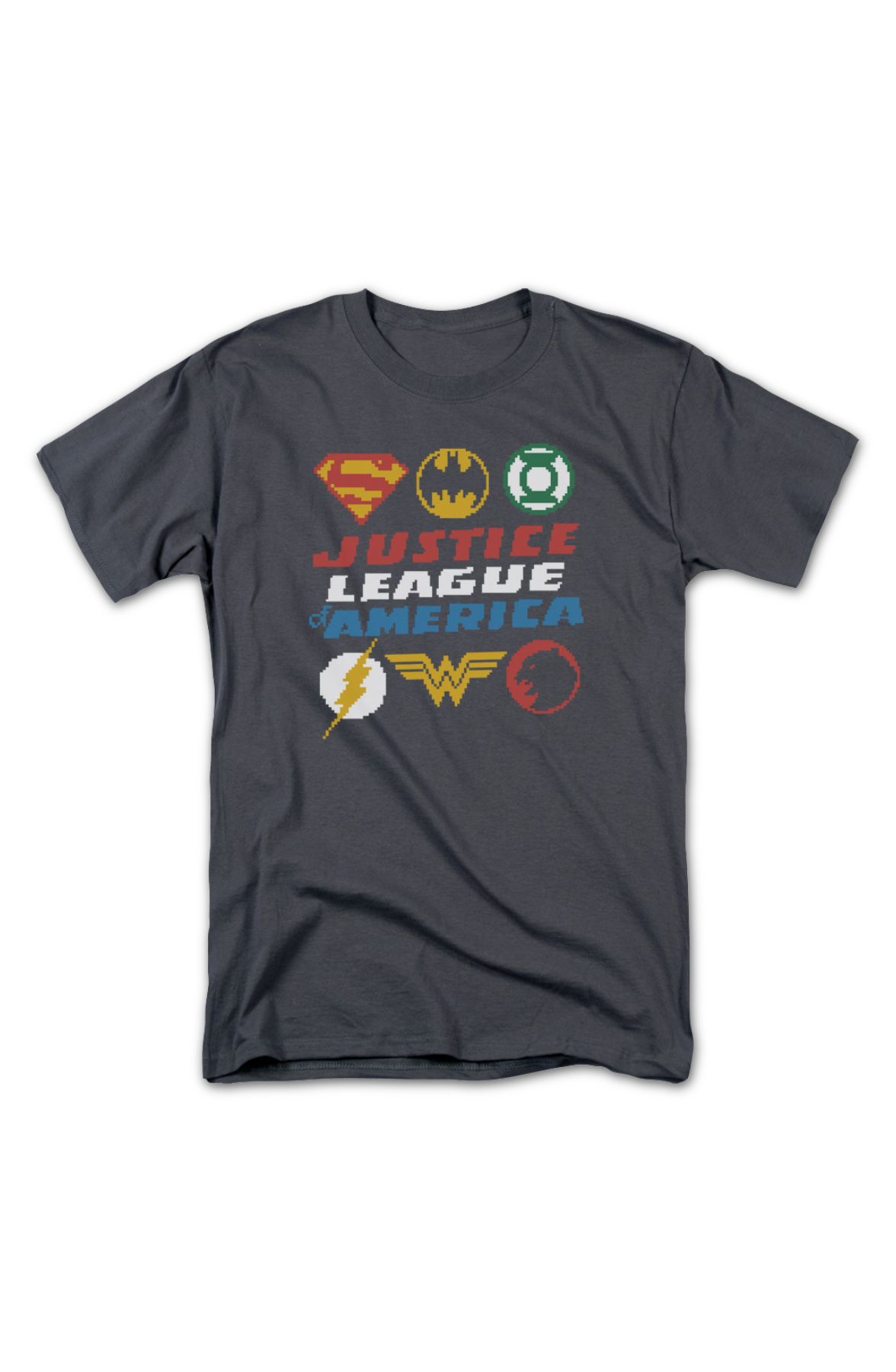 8-Bit Logos Justice League of America DC Comics T-Shirt