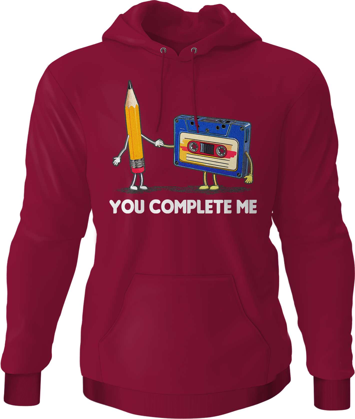 You Complete Me Pencil & Cassette Hoodie