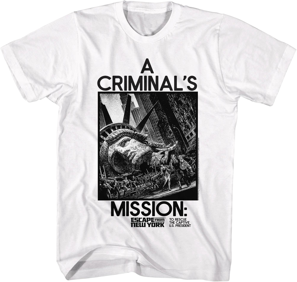 A Criminal's Mission Escape From New York T-Shirt