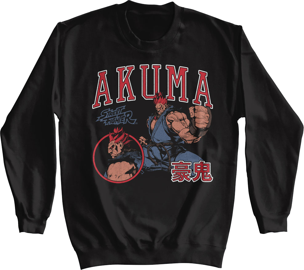 Akuma Varsity Collage Street Fighter Sweatshirt