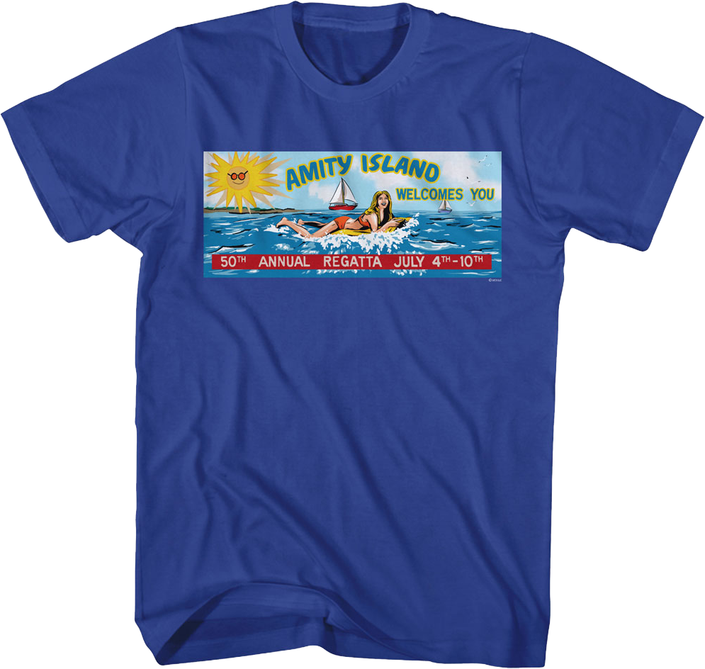 Amity Island 50th Annual Regatta Billboard Jaws T-Shirt