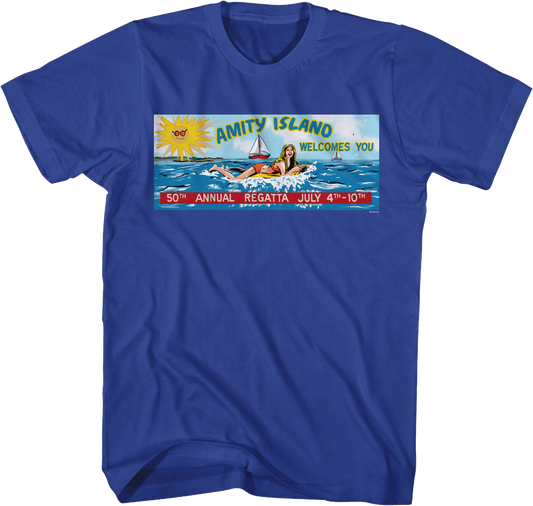 Amity Island 50th Annual Regatta Billboard Jaws T-Shirt