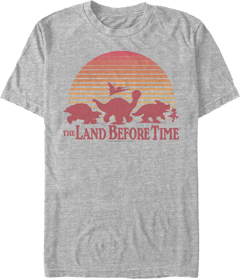 Vintage Sunset Silhouette Land Before Time T-Shirt