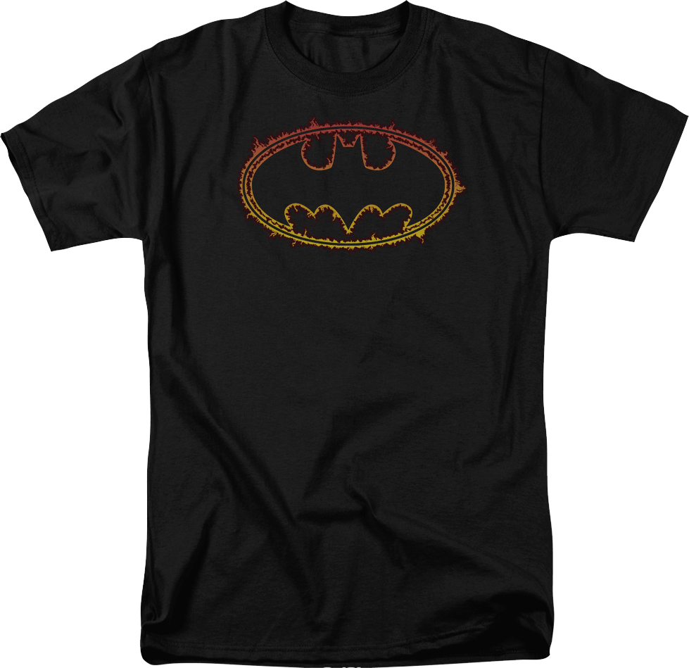 Batman Logo On Fire DC Comics T-Shirt