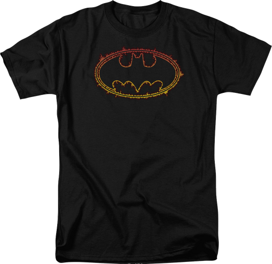 Batman Logo On Fire DC Comics T-Shirt