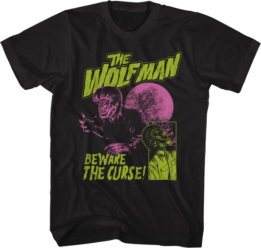 Beware The Curse Wolf Man T-Shirt