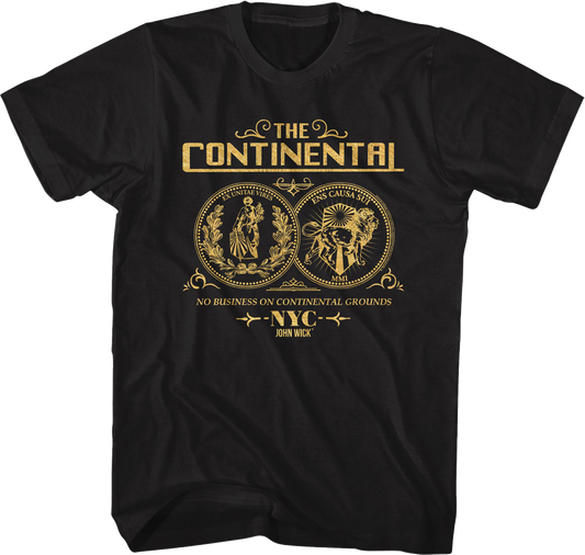 Black Continental Coin John Wick T-Shirt