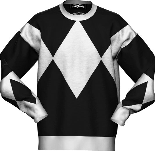 Black Ranger Mighty Morphin Power Rangers Knitted Sweater