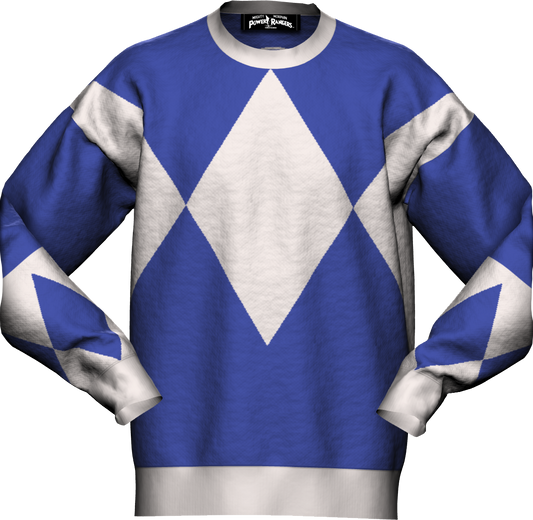 Blue Ranger Mighty Morphin Power Rangers Knitted Sweater