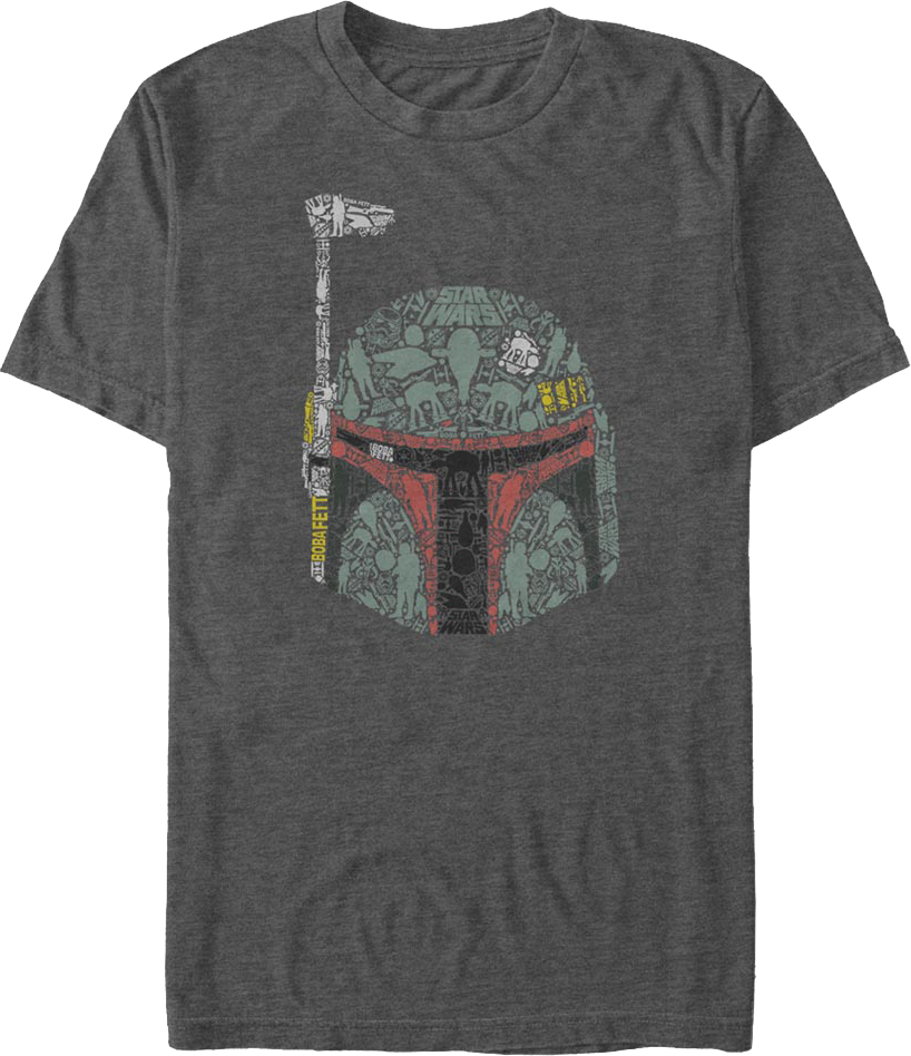 Boba Fett Helmet Collage Star Wars T-Shirt