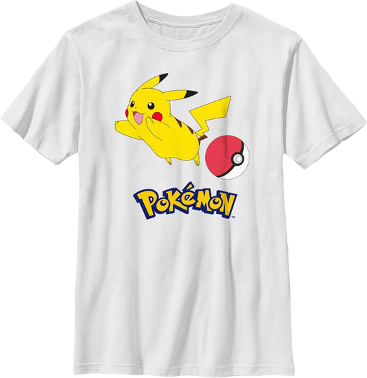 Boys Youth Pikachu Bouncing Pokemon Shirt