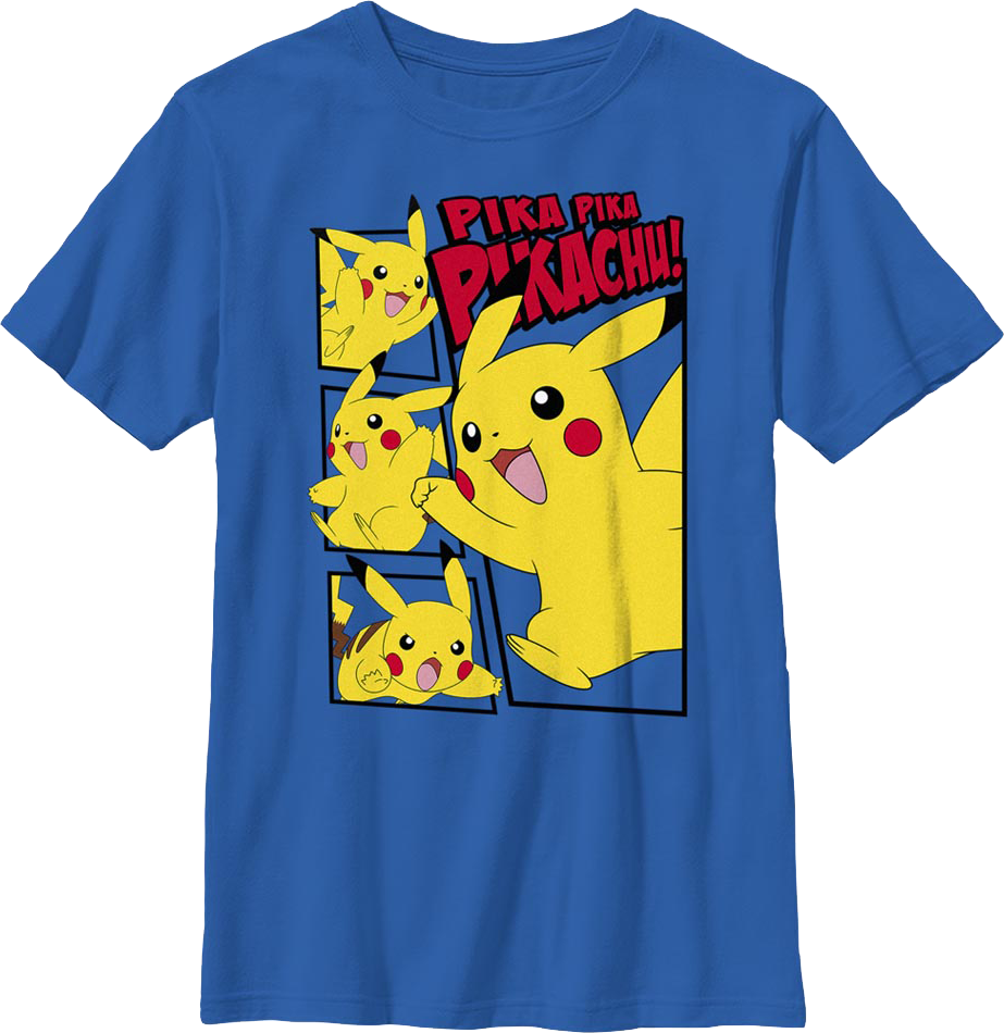 Boys Youth Pikachu Collage Pokemon Shirt