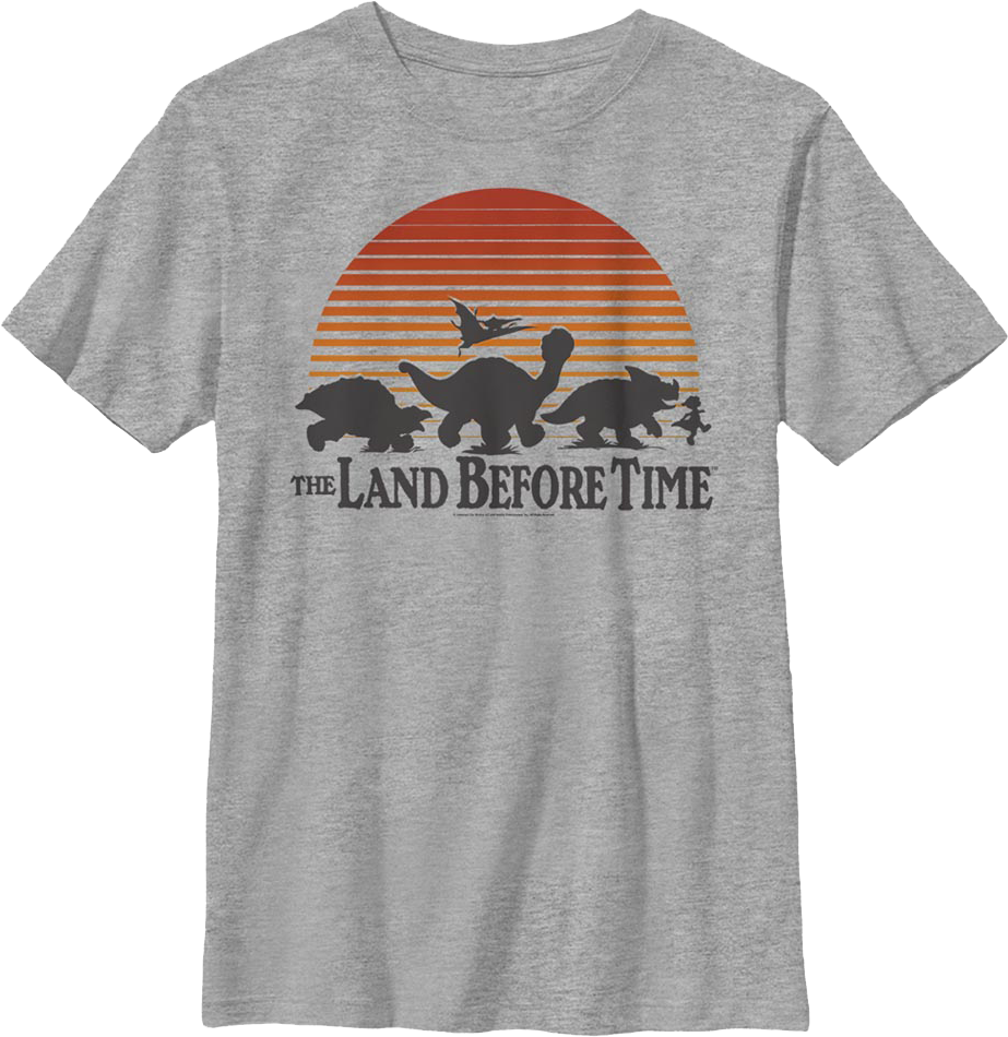 Boys Youth Sunset Silhouette Land Before Time Shirt