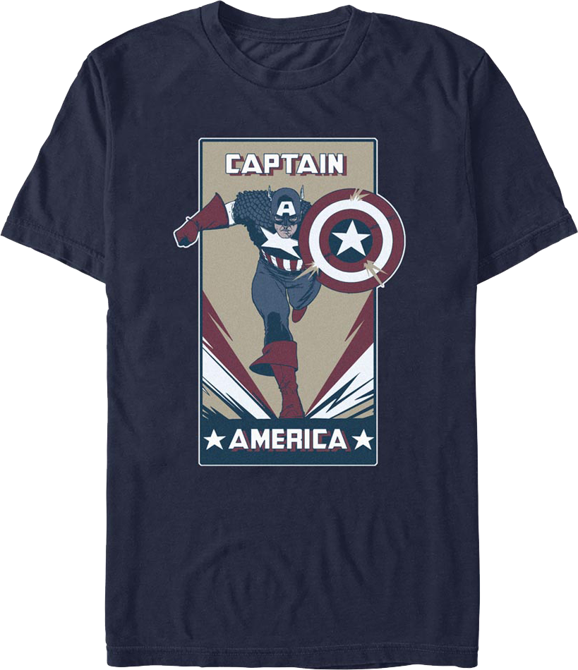 Captain America Graphic Poster Marvel Comics T-Shirt