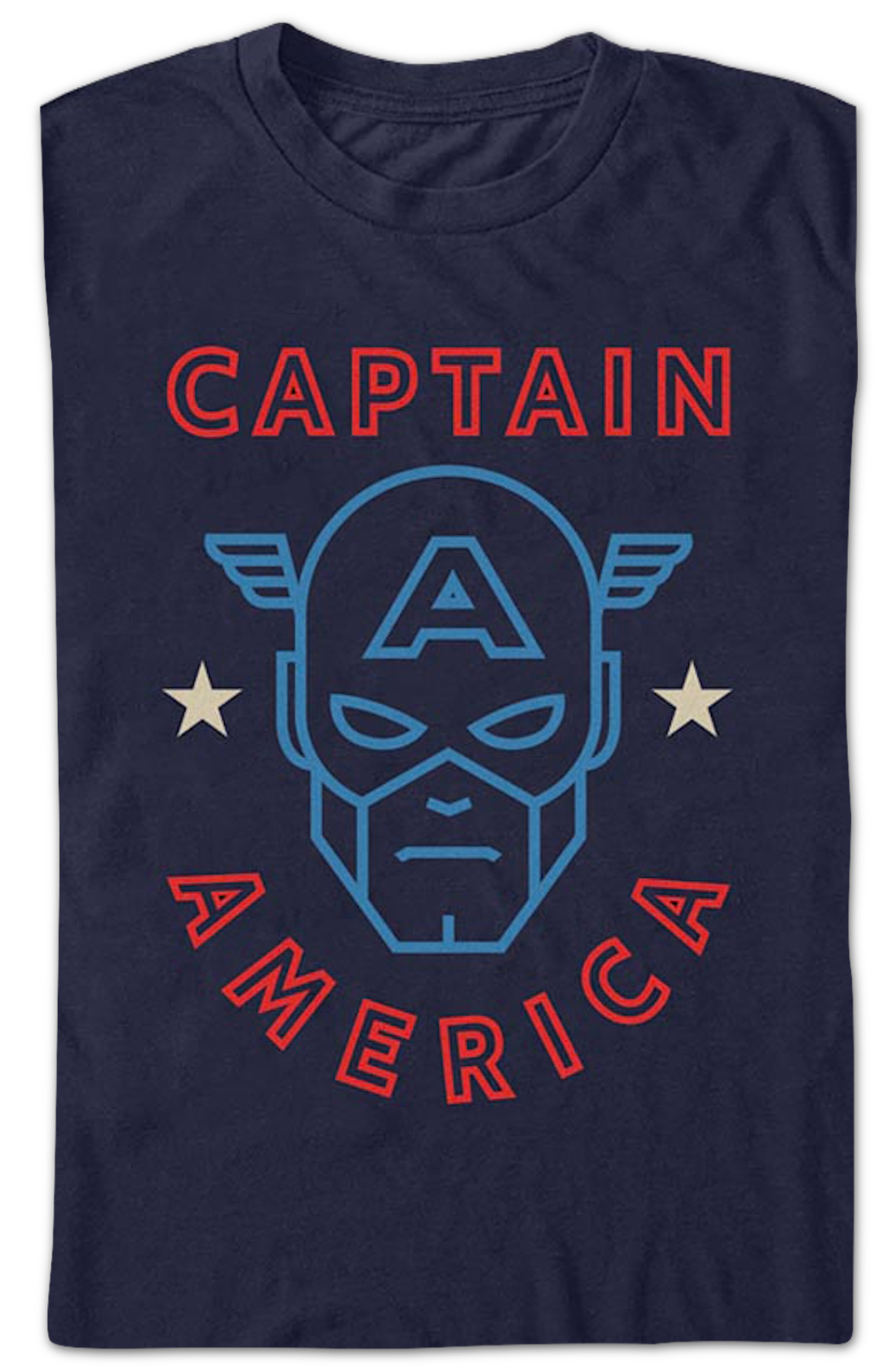 Captain America Mask Outline Marvel Comics T-Shirt