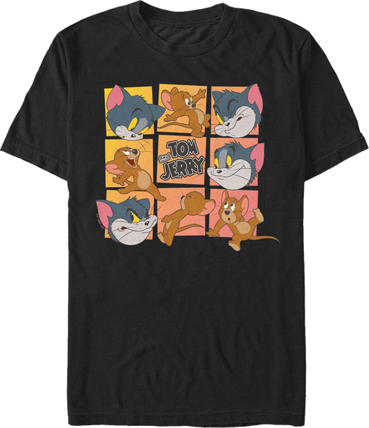Cat And Mouse Squares Tom And Jerry T-Shirt