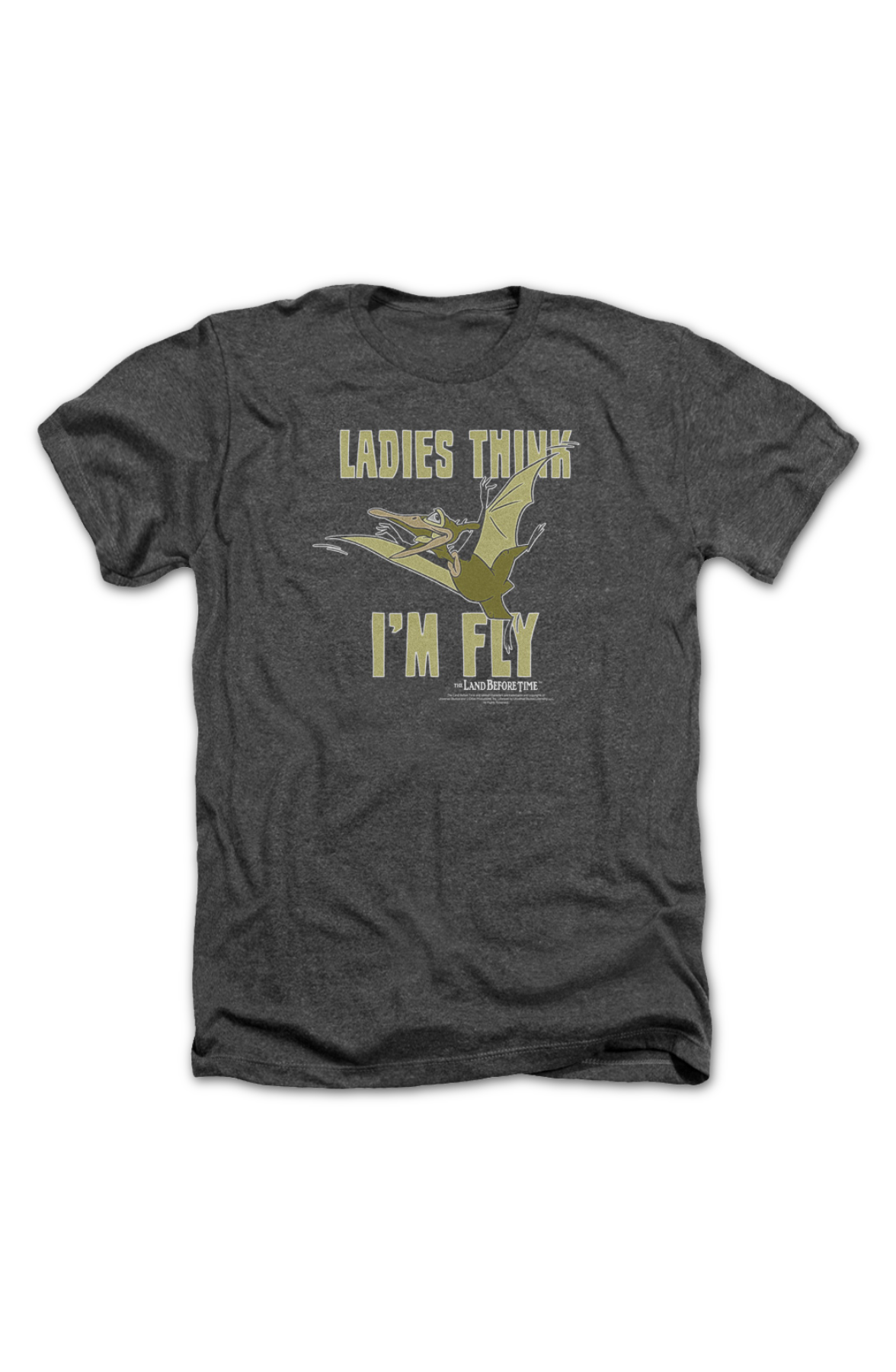 Charcoal Heather Ladies Think I'm Fly Land Before Time T-Shirt