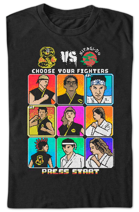 Choose Your 8-Bit Fighters Cobra Kai T-Shirt