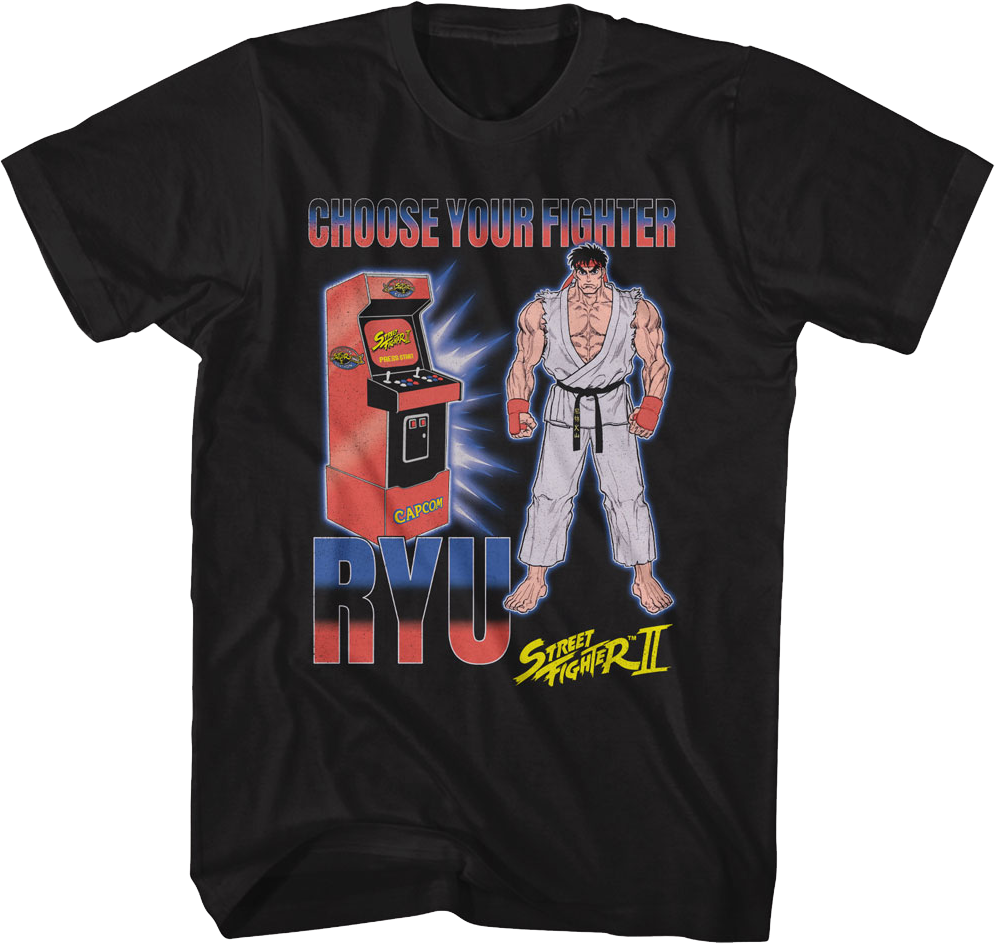 Choose Your Fighter Ryu Arcade Street Fighter II T-Shirt