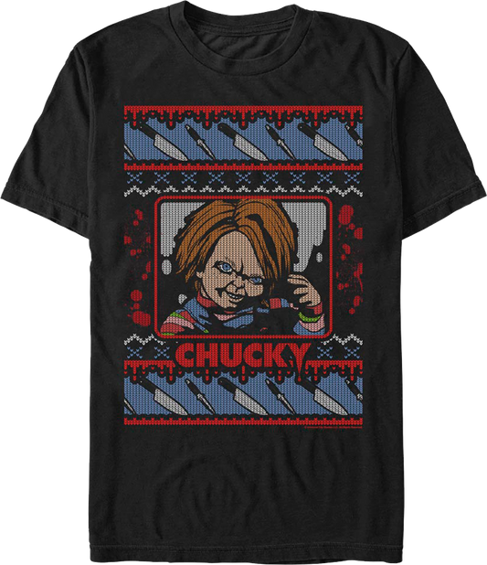 Chucky Faux Ugly Christmas Sweater Child's Play T-Shirt