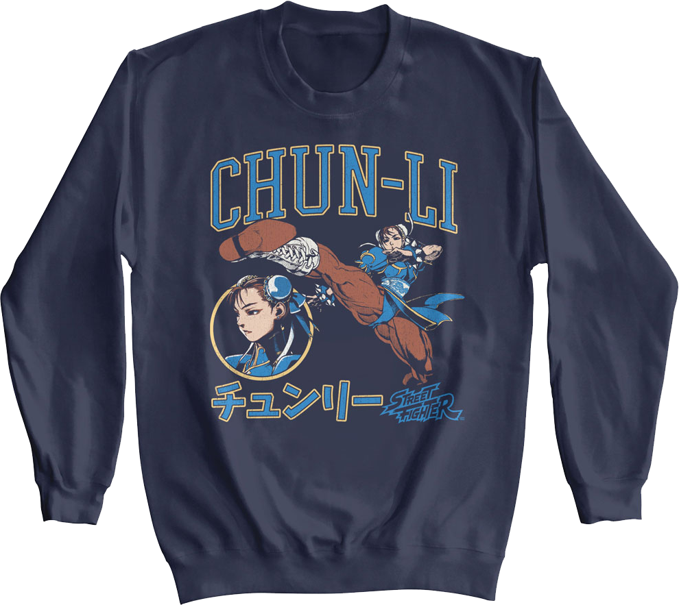 Chun-Li Japanese Text Street Fighter Sweatshirt