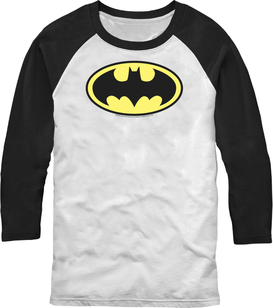 Classic Batman Logo DC Comics Raglan Baseball Shirt