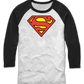 Classic Superman Logo DC Comics Raglan Baseball Shirt