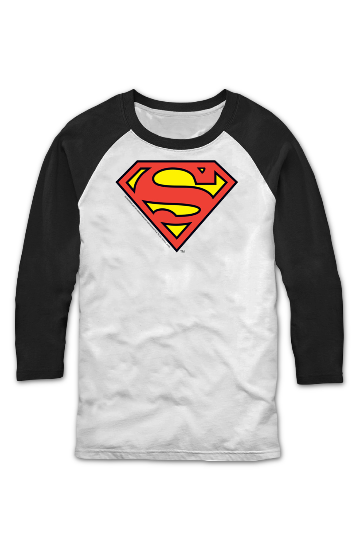 Classic Superman Logo DC Comics Raglan Baseball Shirt