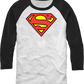 Classic Superman Logo DC Comics Raglan Baseball Shirt