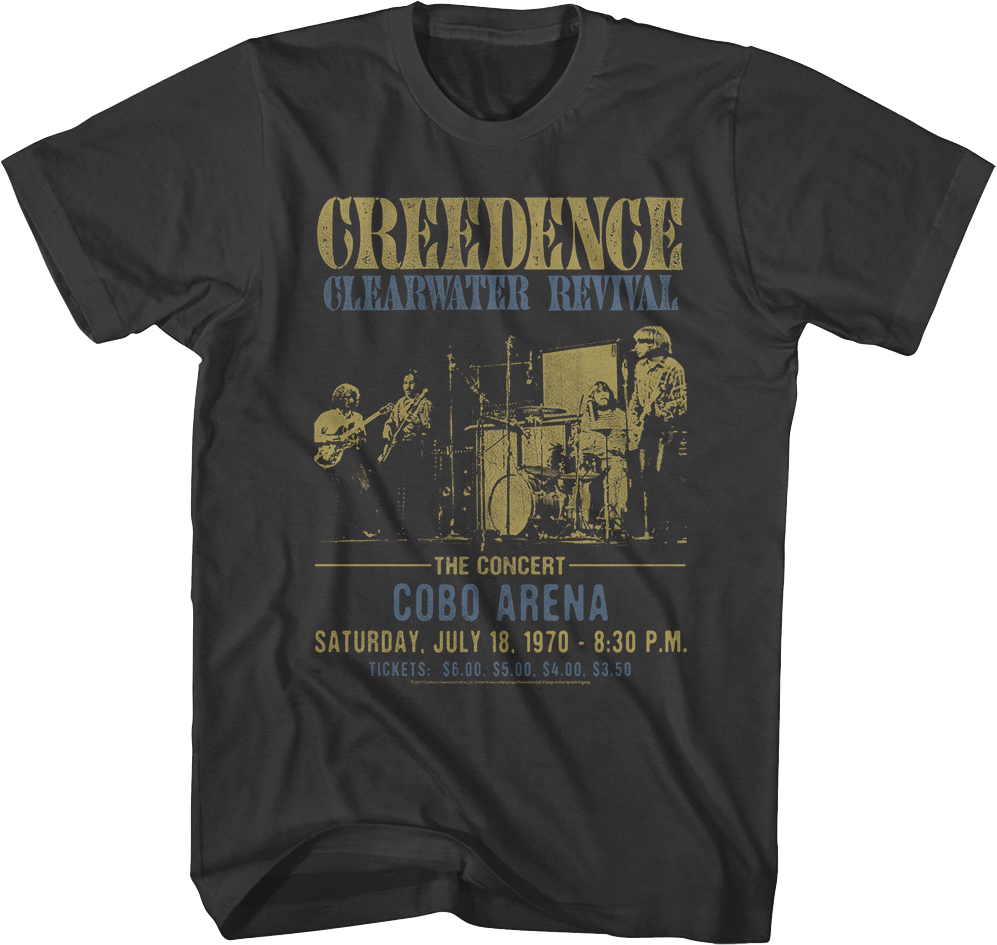Cobo Arena Concert Creedence Clearwater Revival T-Shirt