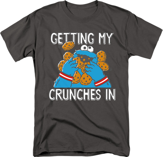 Cookie Monster Getting My Crunches In Sesame Street T-Shirt