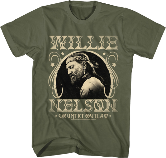 Country Outlaw Vintage Photo Willie Nelson T-Shirt