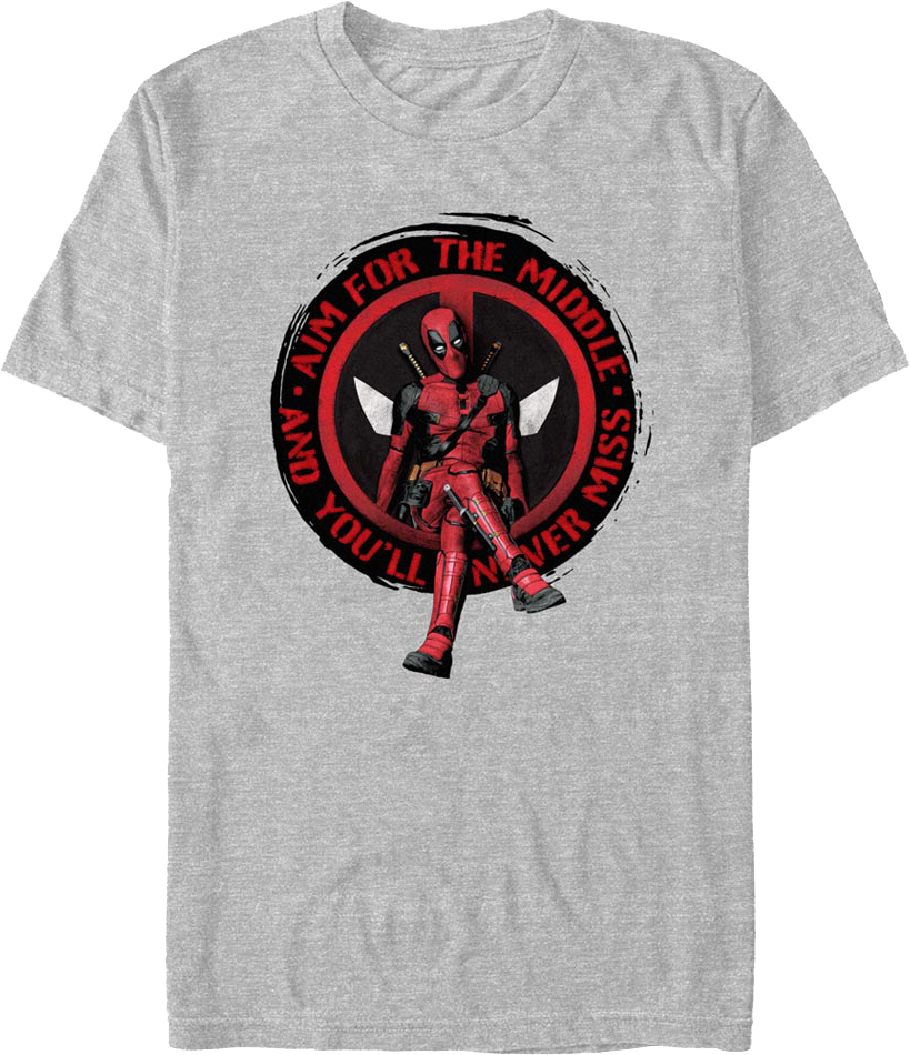 Deadpool Aim For The Middle Marvel Comics T-Shirt