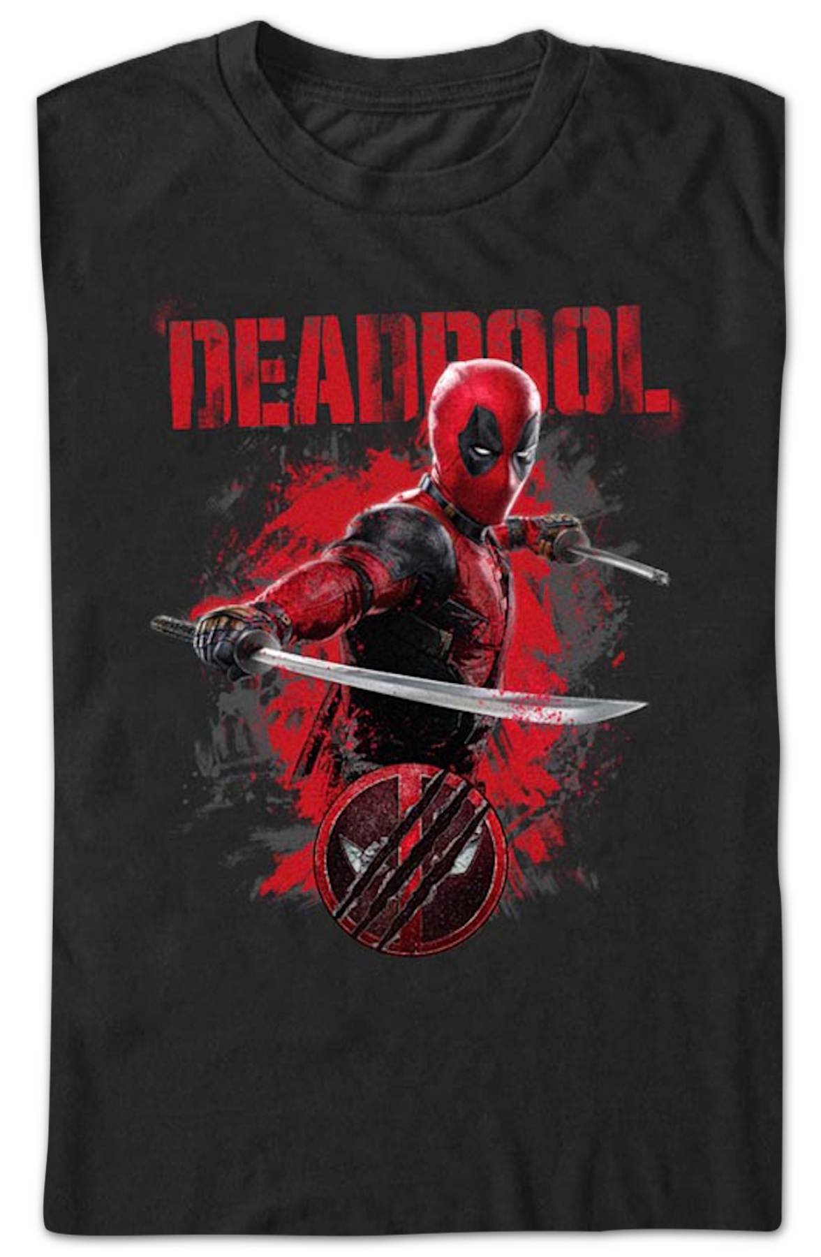 Deadpool Katanas Pose Deadpool & Wolverine Marvel Comics T-Shirt