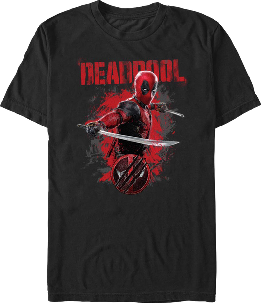 Deadpool Katanas Pose Deadpool & Wolverine Marvel Comics T-Shirt