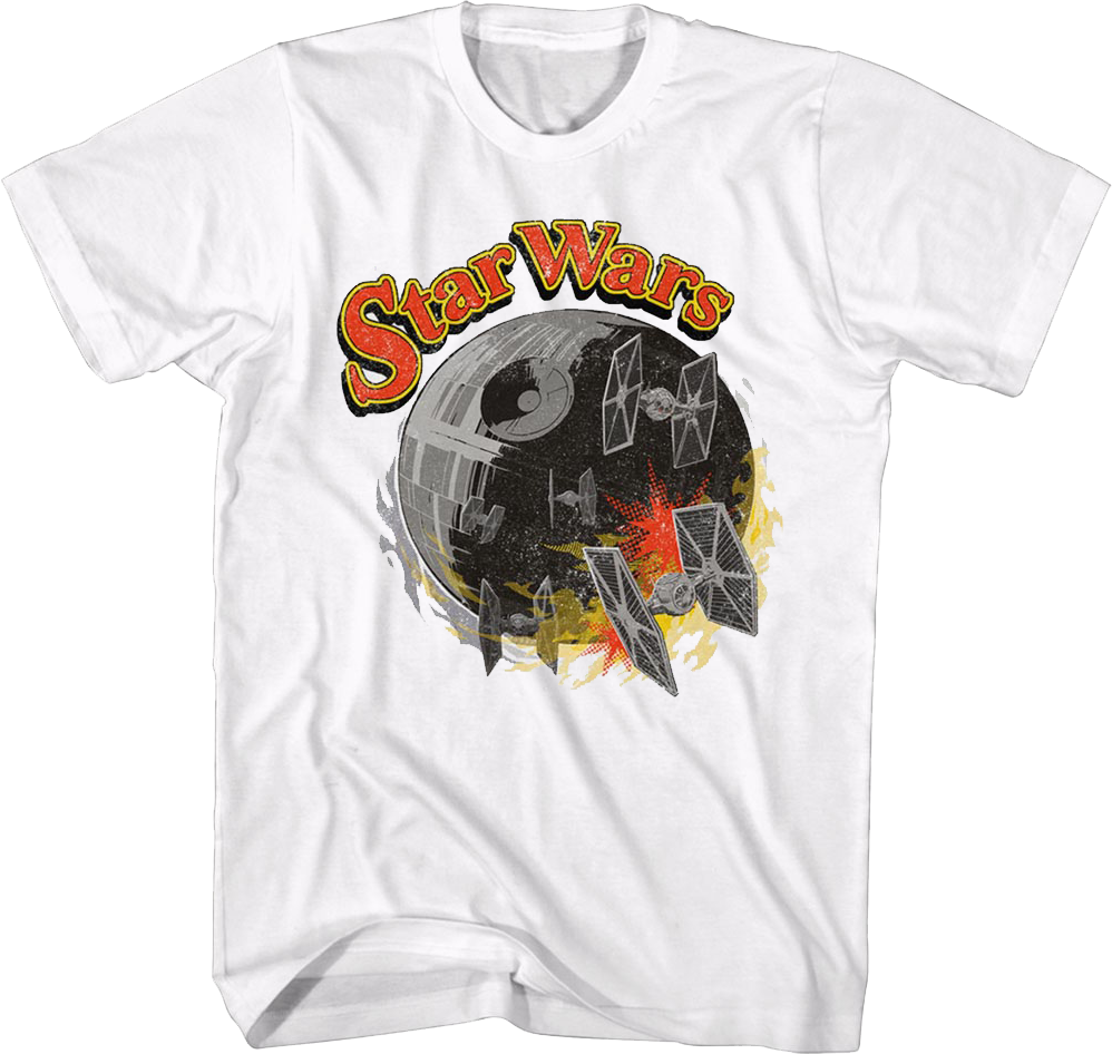 Death Star And TIE Fighters Star Wars T-Shirt