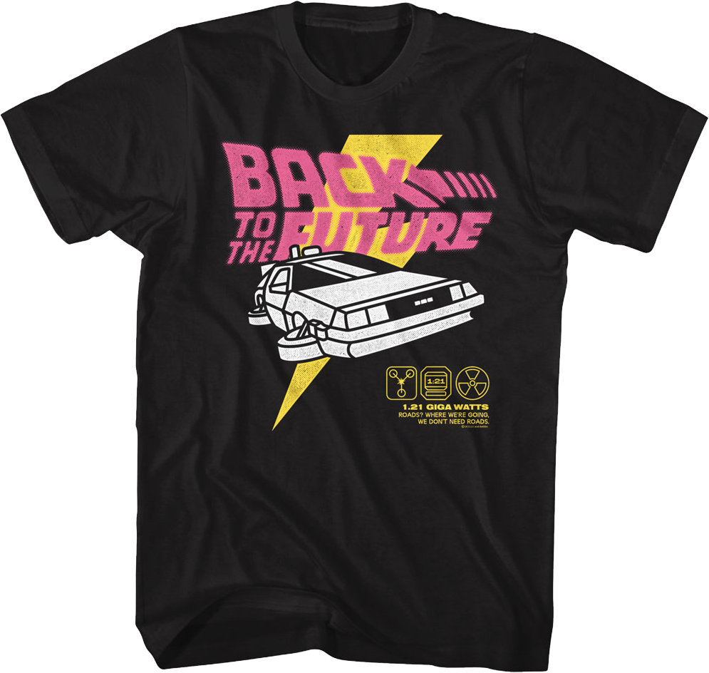 DeLorean Lightning Bolt Back To The Future T-Shirt