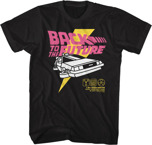 DeLorean Lightning Bolt Back To The Future T-Shirt