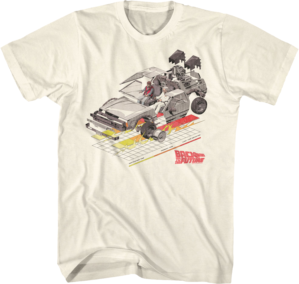 DeLorean With Grid Back To The Future T-Shirt