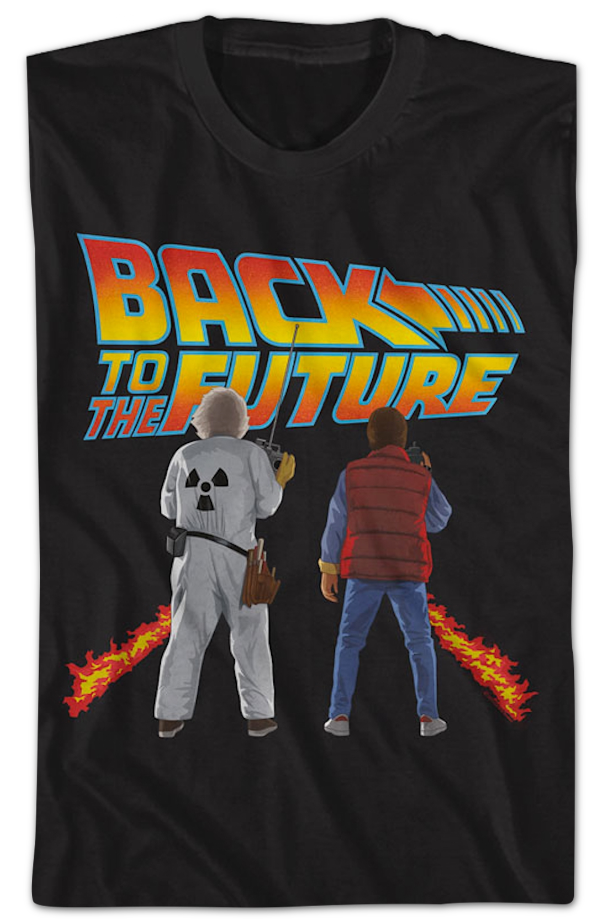 Doc & Marty Fire Tracks Back To The Future T-Shirt