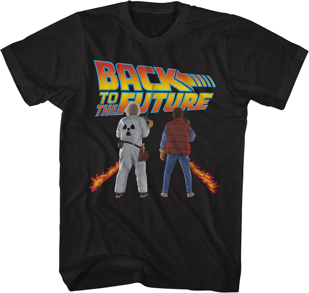 Doc & Marty Fire Tracks Back To The Future T-Shirt