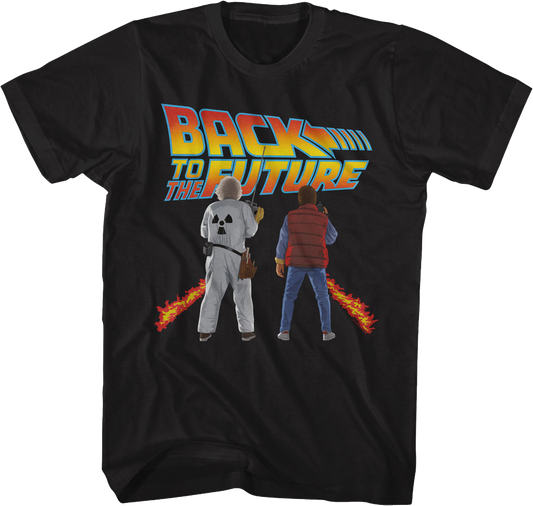 Doc & Marty Fire Tracks Back To The Future T-Shirt