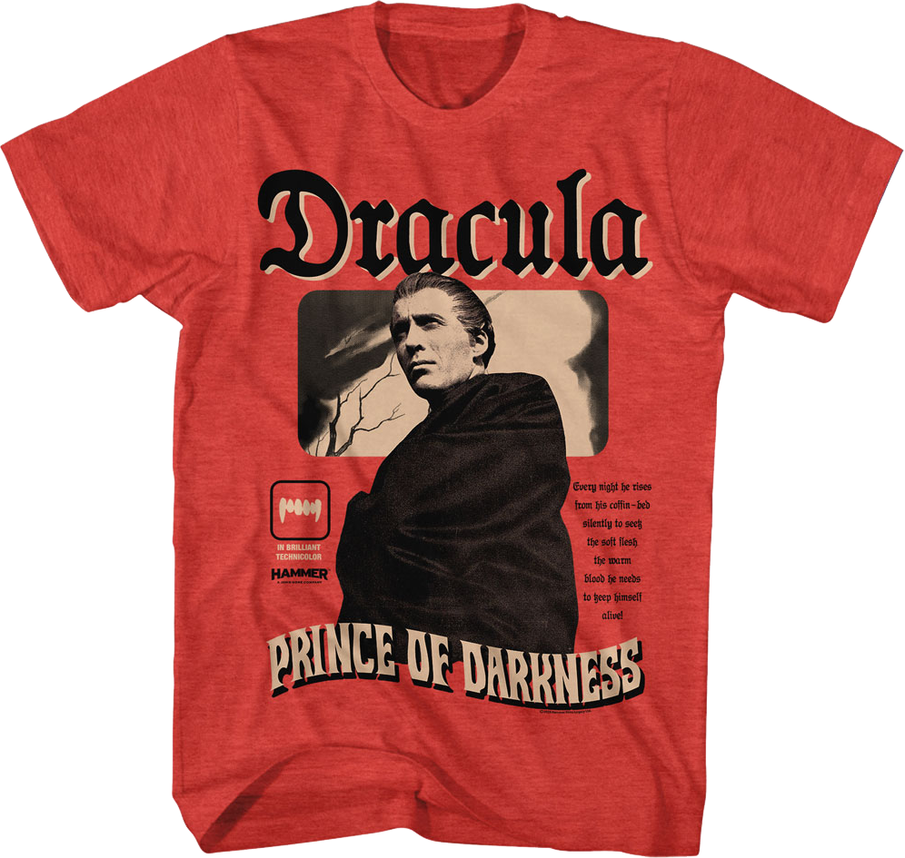 Every Night He Rises Dracula Prince Of Darkness Hammer Films T-Shirt