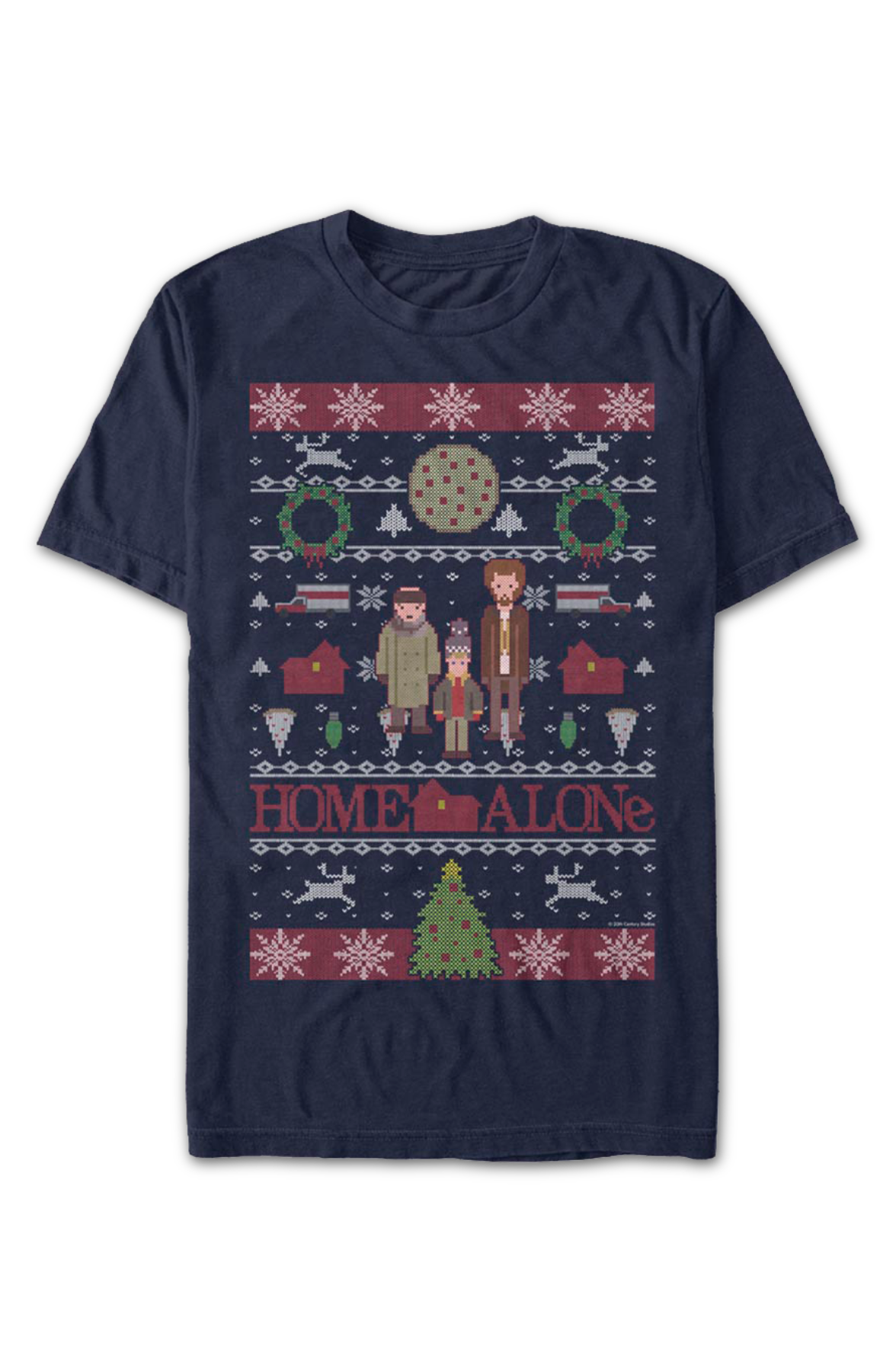 Faux Ugly Christmas Sweater Home Alone T-Shirt