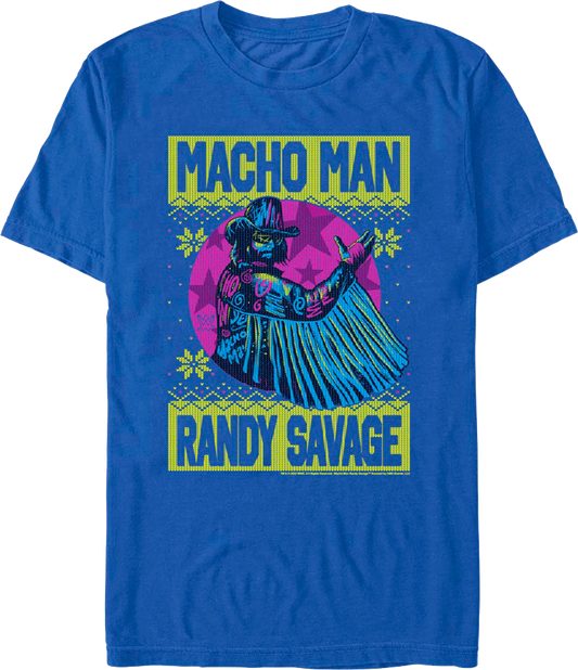 Faux Ugly Christmas Sweater "Macho Man" Randy Savage T-Shirt