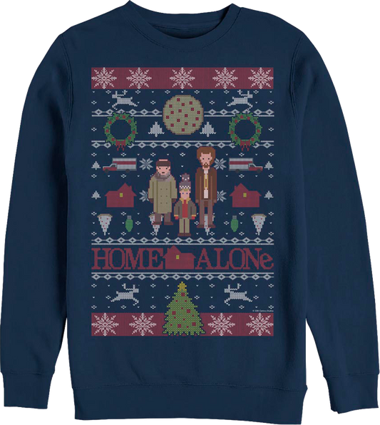 Faux Ugly Christmas Sweater Main Characters Home Alone Sweatshirt