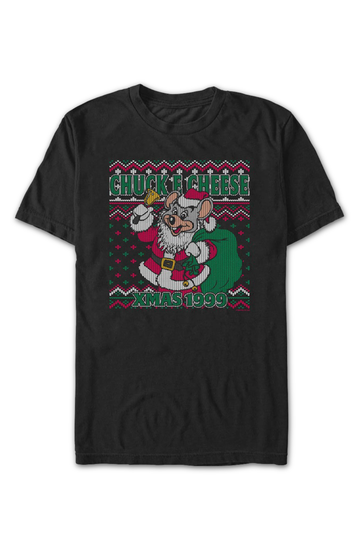 Faux Ugly Xmas 1999 Sweater Chuck E. Cheese T-Shirt