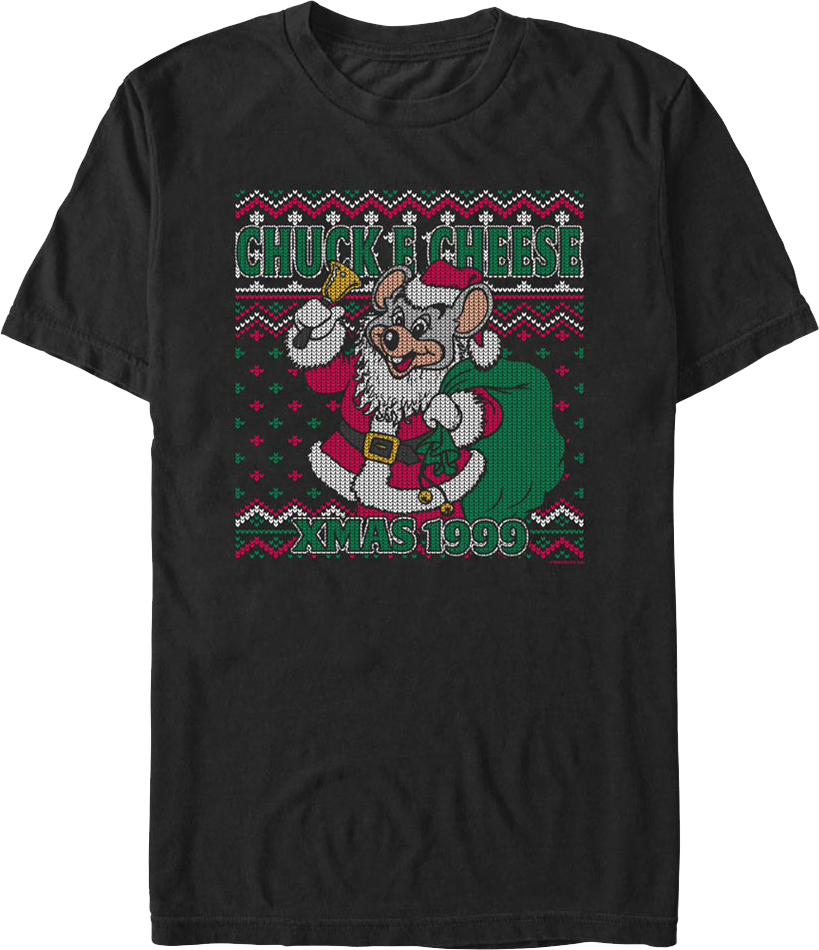 Faux Ugly Xmas 1999 Sweater Chuck E. Cheese T-Shirt