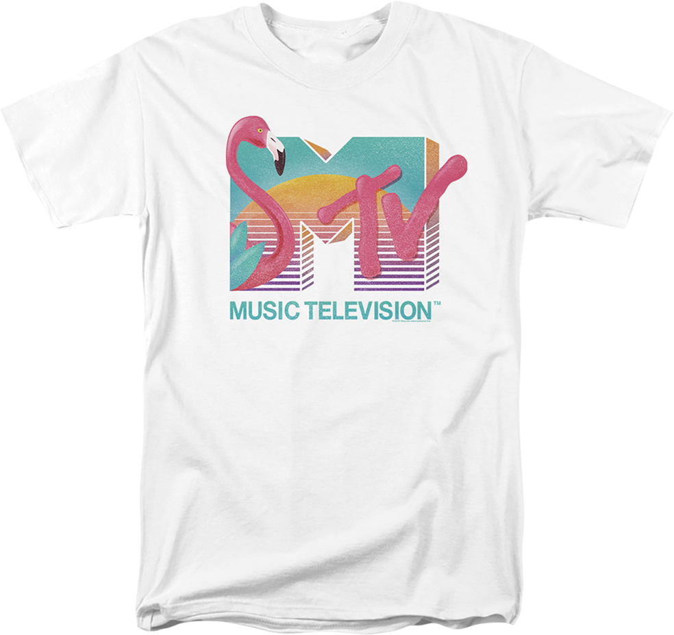 Flamingo Sunset Logo MTV T-Shirt